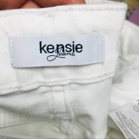 NWT Kensie White Belted Crop Ankle Slim  straight Relaxed Fit Jean Women size 14 - Picture 16 of 16